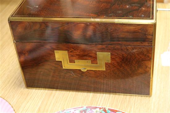 A Victorian rosewood toilet box length 34.5cm